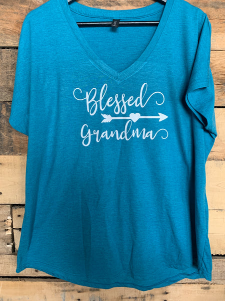 Blessed Grandma V-Neck T-Shirt